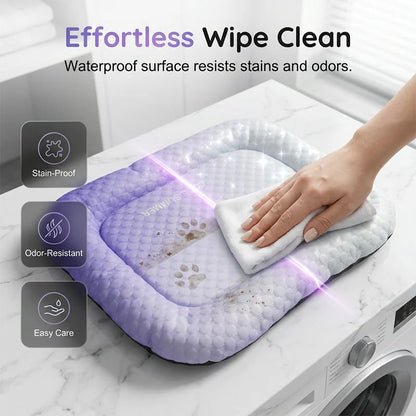🐶🐱Pet Cooling Pad Mat for Dogs and Cats - Ice Silk Summer Cool Bed Blanket in Gradient Colours, Breathable Soft Sleeping Cushion for Indoor Floors Sofas and Car Travel Washable Multiple Sizes Available