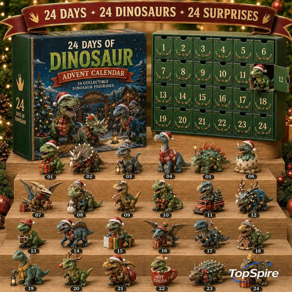 TopSpire®24 Days of Dinosaur Christmas Advent Calendar 24 Collectible Dino Figurines & Holiday Surprises