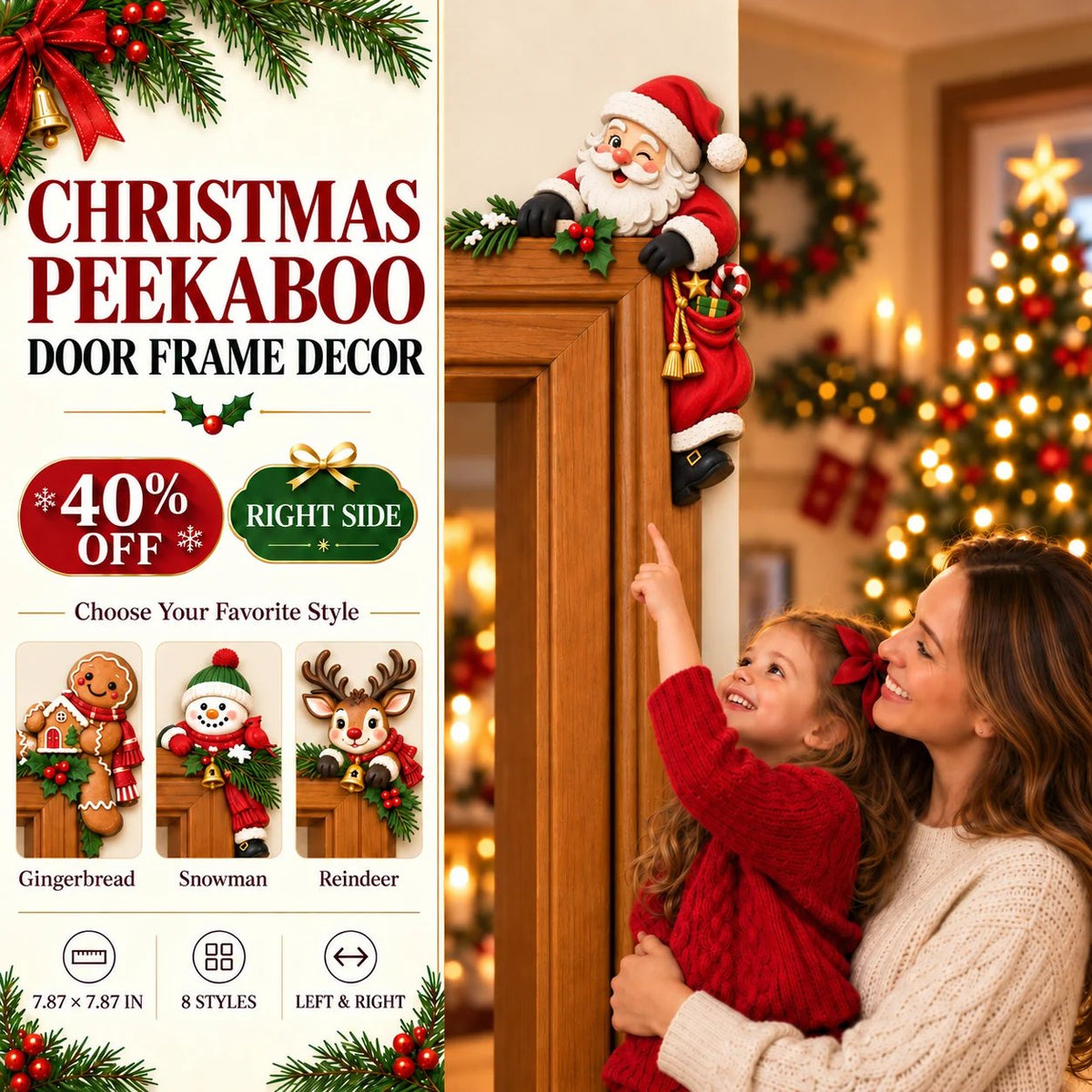 TopSpire®Christmas Door Frame Corner Decor - A Fun Holiday Surprise