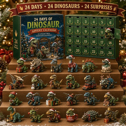 TopSpire®24 Days of Dinosaur Christmas Advent Calendar 24 Collectible Dino Figurines & Holiday Surprises