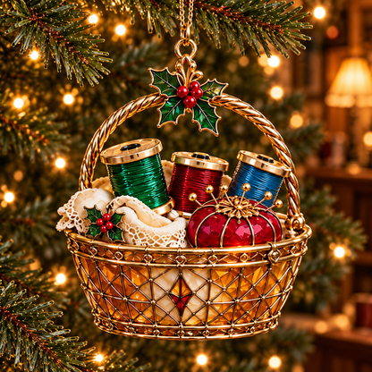 ✨ 2026 TopSpire®Vintage Stained Glass Sewing Christmas Ornaments – Set of 6