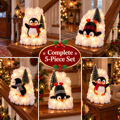 TopSpire®Penguin Christmas Stair Snow Decor
