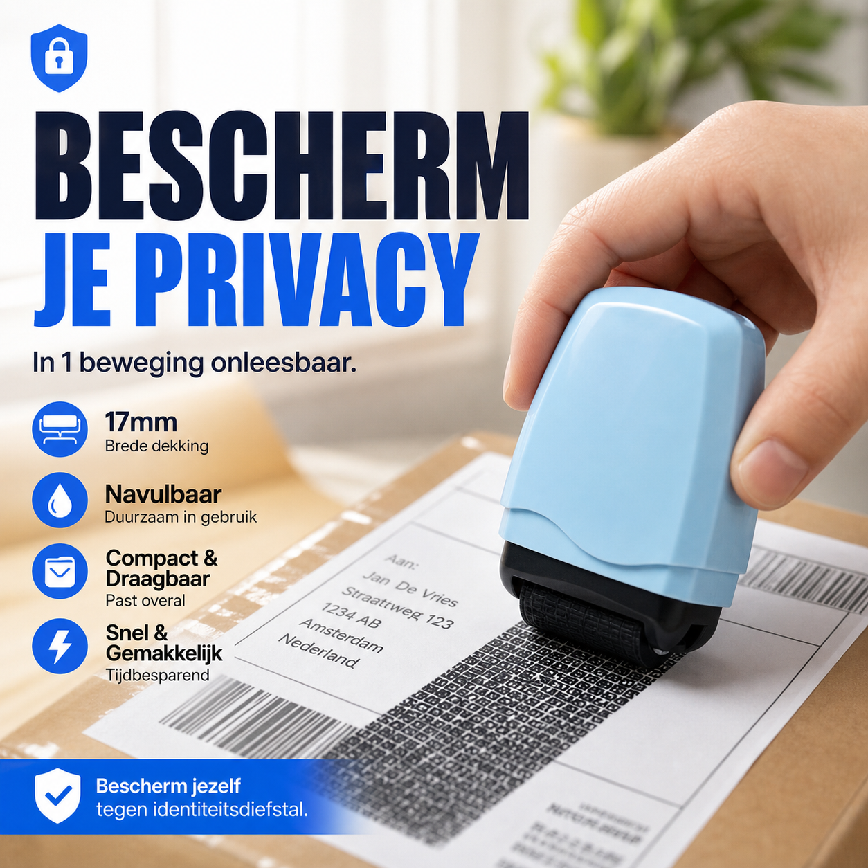 🤫📦 50% KORTING! Stop met het verscheuren van je post alsof je een konijn in een kartonfabriek bent! Deze privacy roller met 17mm brede dekking maakt al je gevoelige info in 1 beweging onleesbaar – bijvulbaar, compact, en sneller dan elke shredder!