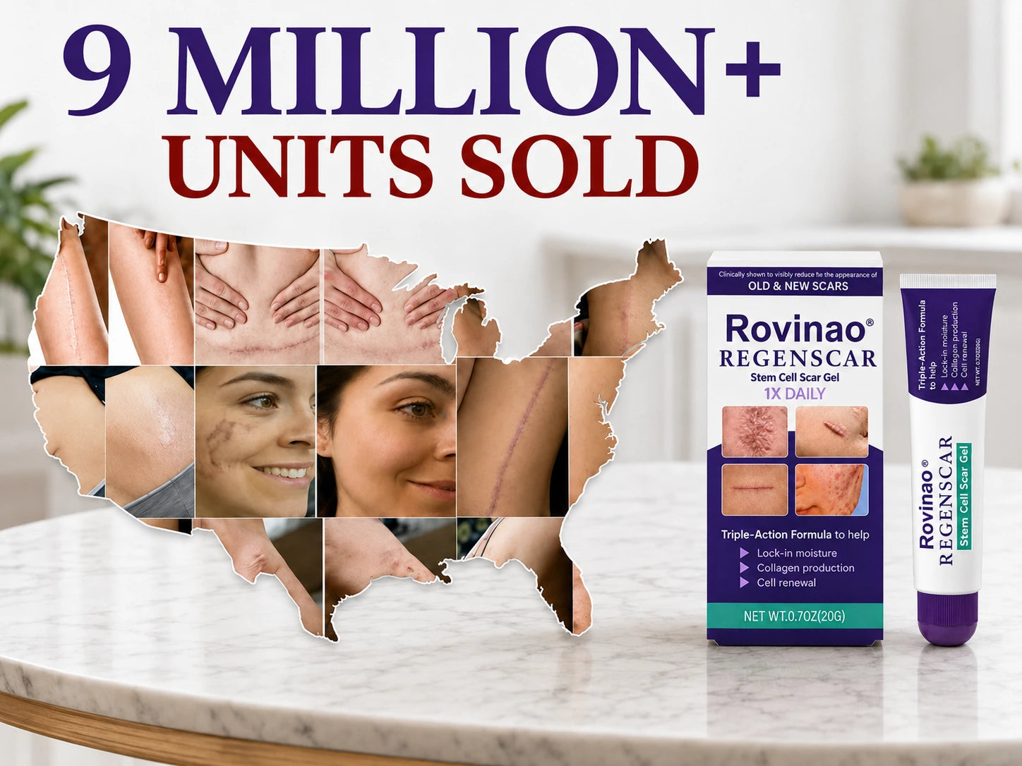 Rovinao ReGenScar product and scar-care applications