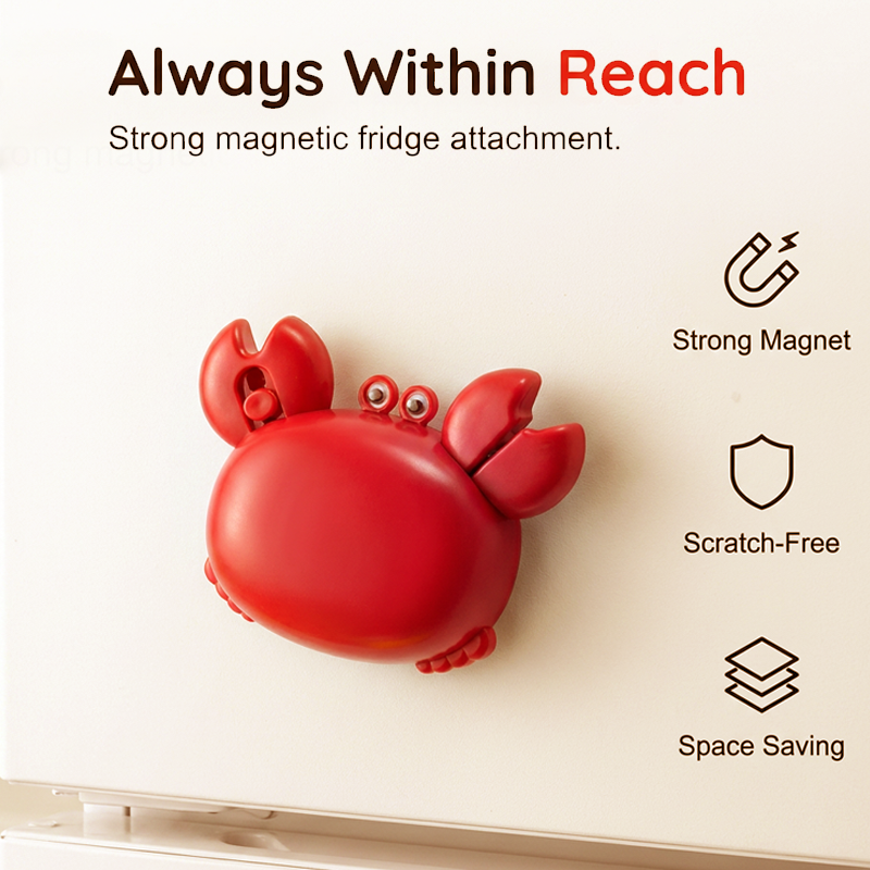 🦀  Multifunctional Magnetic Crab-Shaped Bottle Opener – Strong magnet & rust-proof – Catches caps, great for fridge or bar