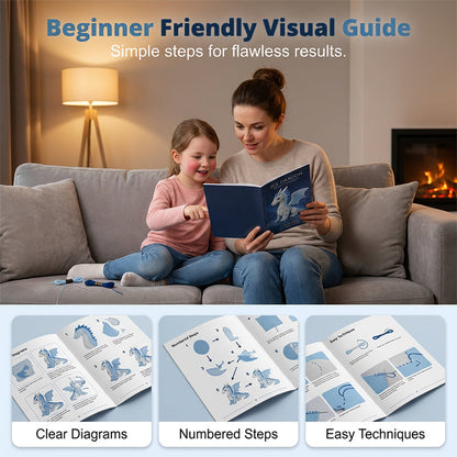 DIY Ice Dragon Felt Patchwork Kit Arctic Winter Guardian Sewing Set
