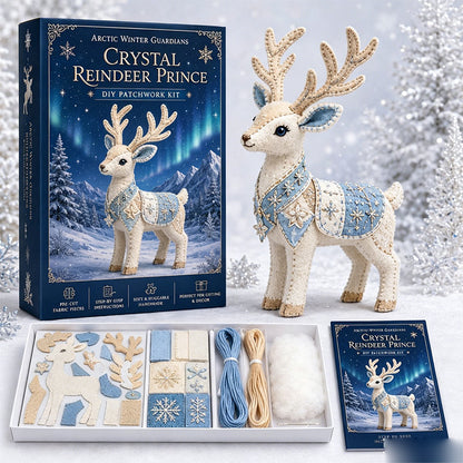DIY Ice Dragon Felt Patchwork Kit Arctic Winter Guardian Sewing Set