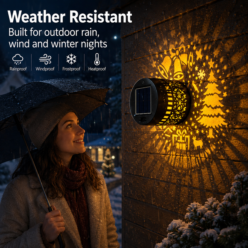 🥳2026 HOT SALE🥳💞50K+ SOLD! 🎄❄️ 50% OFF! TopSpire®Solar Outdoor Decorative Wall Projection Light – IP65 weatherproof, auto on/off. Projects festive patterns – perfect for Christmas ! 🏡✨