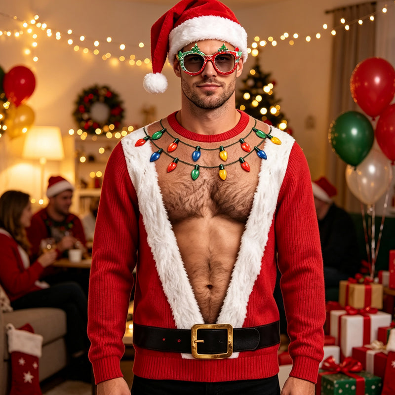 TopSpire®Men's Funny Christmas 3D Printed Muscle Sweatshirt
