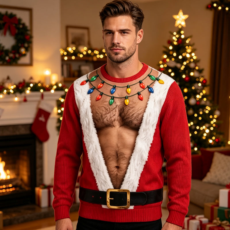 TopSpire®Men's Funny Christmas 3D Printed Muscle Sweatshirt