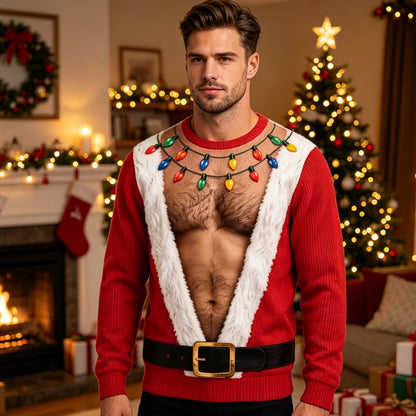 TopSpire®Men's Funny Christmas 3D Printed Muscle Sweatshirt