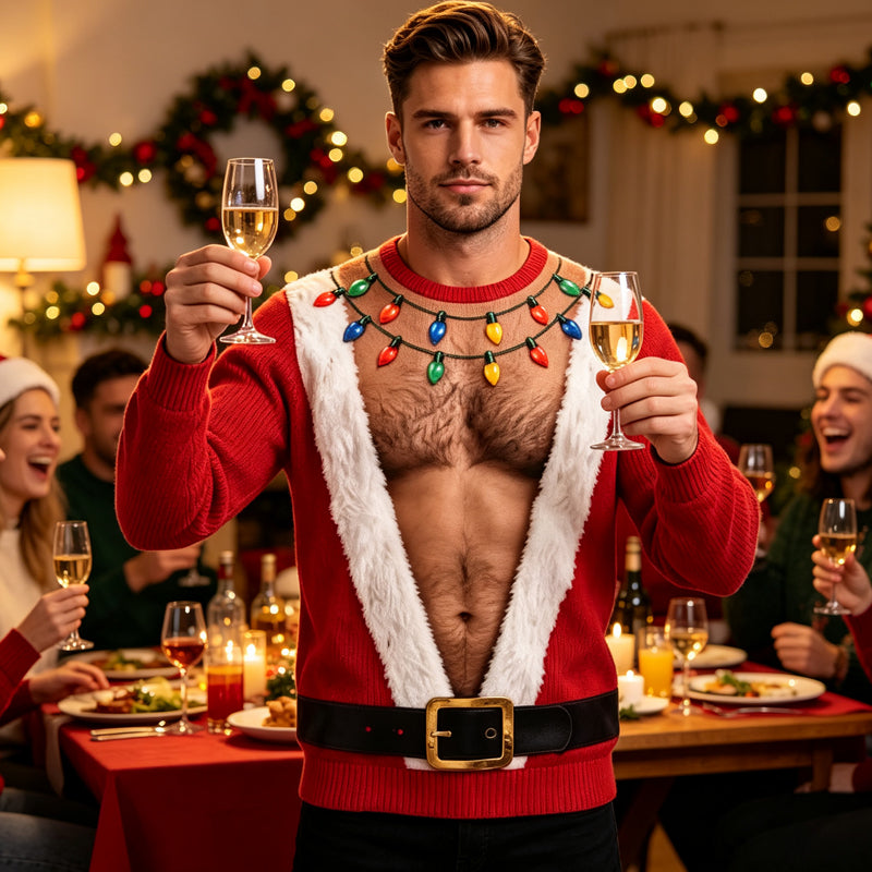 TopSpire®Men's Funny Christmas 3D Printed Muscle Sweatshirt
