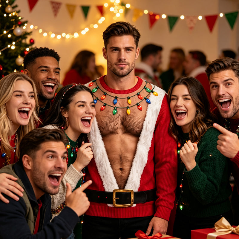 TopSpire®Men's Funny Christmas 3D Printed Muscle Sweatshirt