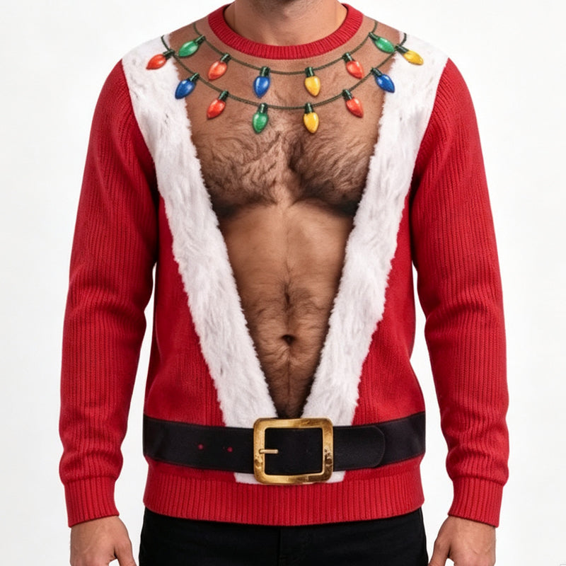 TopSpire®Men's Funny Christmas 3D Printed Muscle Sweatshirt