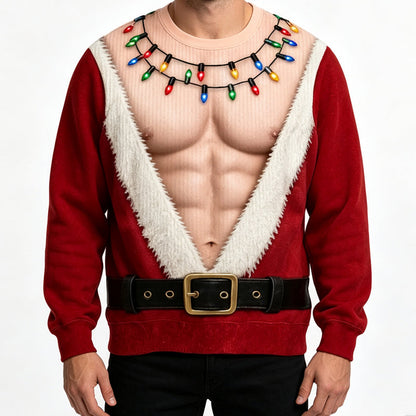 TopSpire®Men's Funny Christmas 3D Printed Muscle Sweatshirt