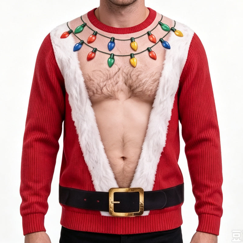 TopSpire®Men's Funny Christmas 3D Printed Muscle Sweatshirt