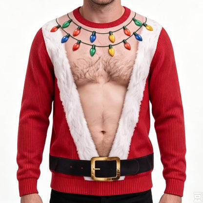 TopSpire®Men's Funny Christmas 3D Printed Muscle Sweatshirt