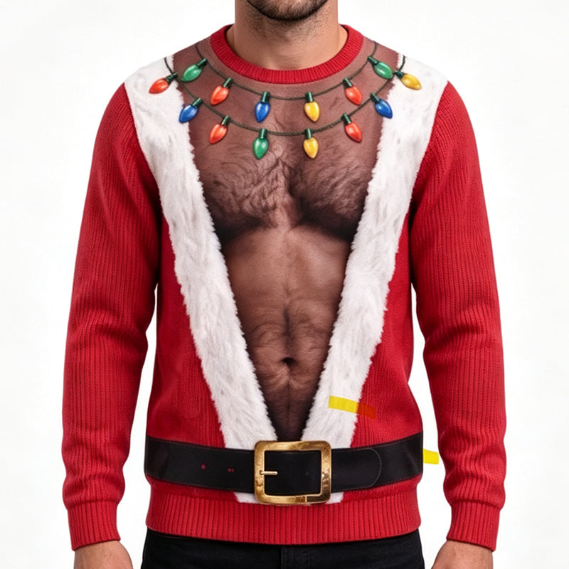 TopSpire®Men's Funny Christmas 3D Printed Muscle Sweatshirt