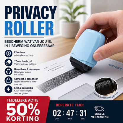 🤫📦 50% KORTING! Stop met het verscheuren van je post alsof je een konijn in een kartonfabriek bent! Deze privacy roller met 17mm brede dekking maakt al je gevoelige info in 1 beweging onleesbaar – bijvulbaar, compact, en sneller dan elke shredder!