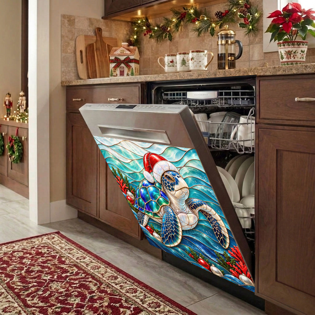 TopSpire®Seaturtle Magnetic Dishwasher Cover Jewel Of The Christmas Sea
