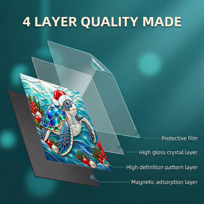 TopSpire®Seaturtle Magnetic Dishwasher Cover Jewel Of The Christmas Sea