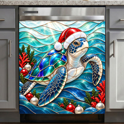 TopSpire®Seaturtle Magnetic Dishwasher Cover Jewel Of The Christmas Sea